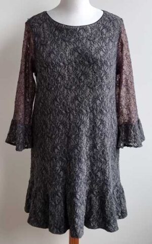 Avalanche grijs/blauw kanten jurk mt. 44 (6)