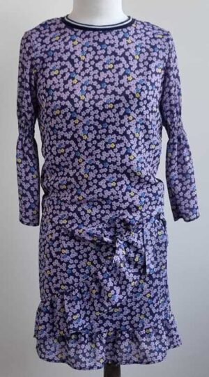Looxs donkerblauw setje met bloemetjes mt. 140