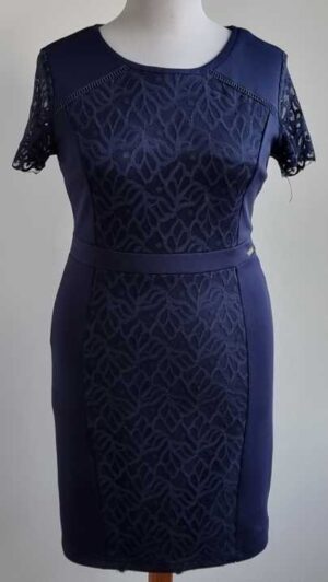 Jus d’Orange blauw jurk met kant mt. 42 (T4)