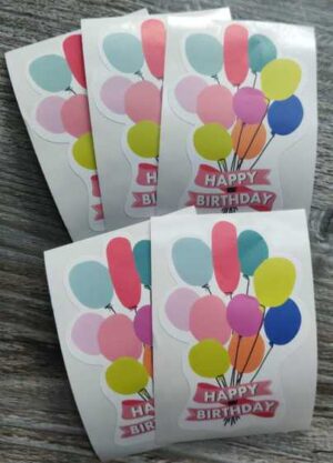 5 stickers Happy Birthday