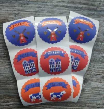 9 gekleurde stickers Holland