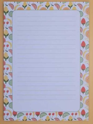 Schrijfblok met fruitprint
