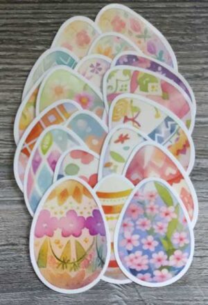 20 gekleurde paasei stickers