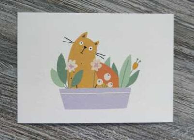 Only Happy Things Ansichtkaart Kat