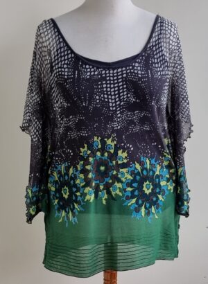 Dept grijs/groen shirt met top mt. L