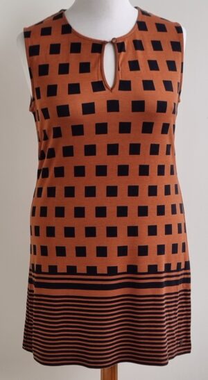 Vila Joy cognac/zwart jurkje mt. XL NIEUW