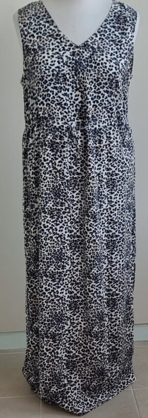 Vero Moda beige/roomwitte lange jurk met dieren print mt. XL