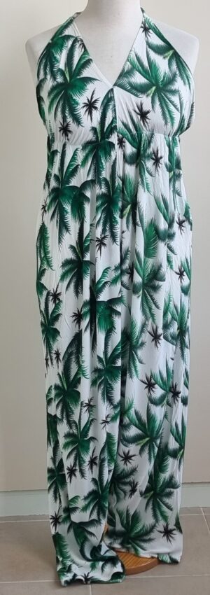L.B.C. witte jumpsuit met groene prints mt. L