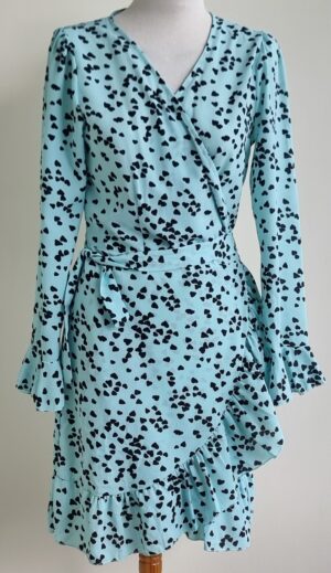 Musthaves mintgroen jurkje met hartjes print mt. S/M