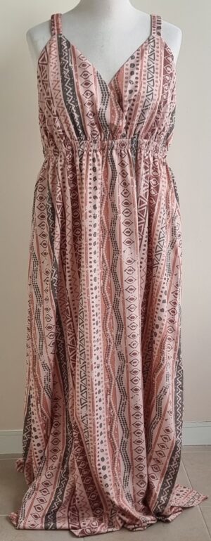 Shein Curve lange jurk in natuurkleuren mt. 48 (3XL)