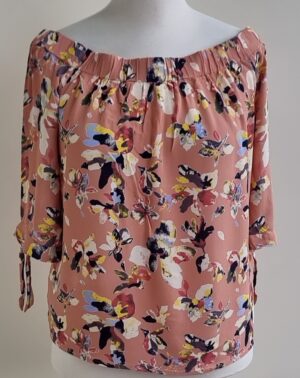 Vila roze blouse met bloemen prints mt. XL