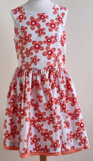 Smart & Pretty wit jurkje met oranje bloemen prints mt. 140