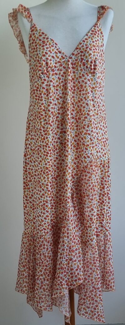 Zara wit jurkje met oranje bloemetjes mt. L