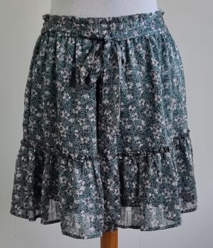 Cotton Club groen rokje met bloemetjes mt. M