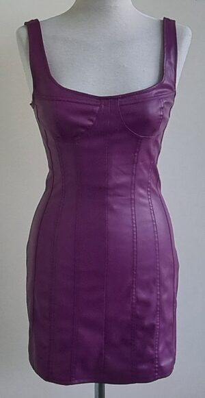 Bershka leather look paars jurkje mt. S