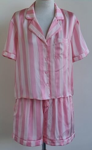 Primark roze gestreept pyjama setje mt. M (40/42)