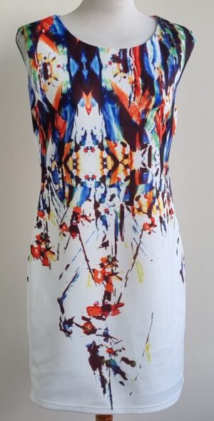 Esqualo witte jurk met prints mt. 40