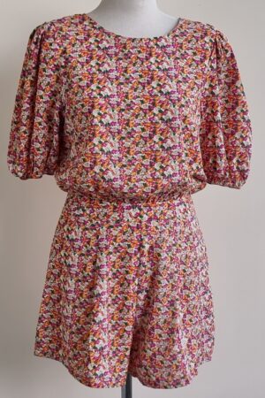 Loavies witte playsuit met bloemetjes mt. M