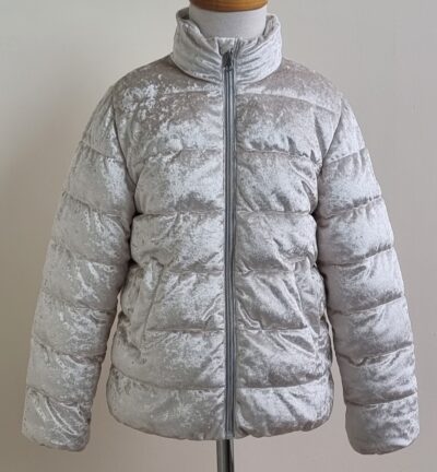 Petit Bateau ecru/zilveren jas mt. 128