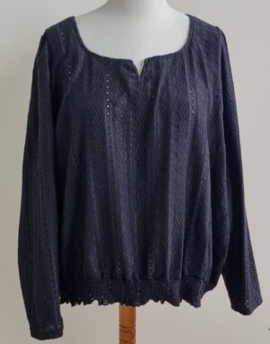 MS Mode (Festival) zwart shirt met bewerking mt. 54 (3XL)