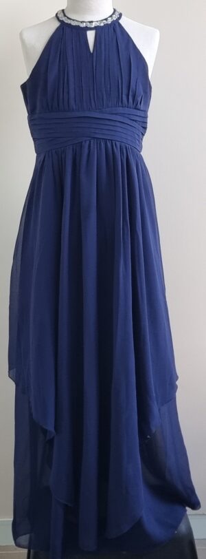 Iefel blauwe lange (gala) jurk mt. 152