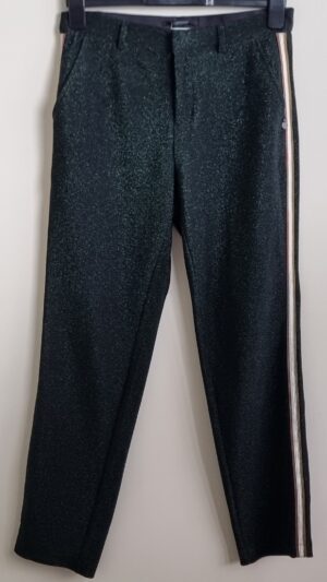Scotch & Soda zwarte broek met groene glittertjes mt. S