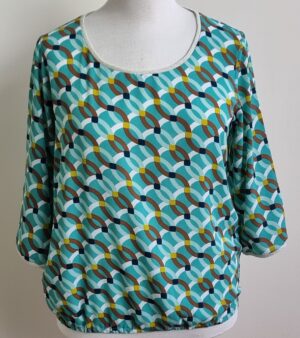 Lola & Liza groen/blauwe blouse mt. 44