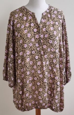 Zhenzi beige blouse met print mt. 50/52 (L)