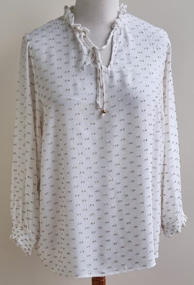 MS Mode witte blouse met goud mt. 46