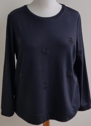 S. Oliver zwarte sweater met applicaties mt. 44