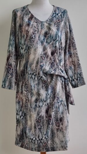 Mayerline grijs/beige jurk met slangen print mt. 40