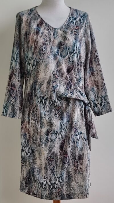 Mayerline grijs/beige jurk met slangen print mt. 40