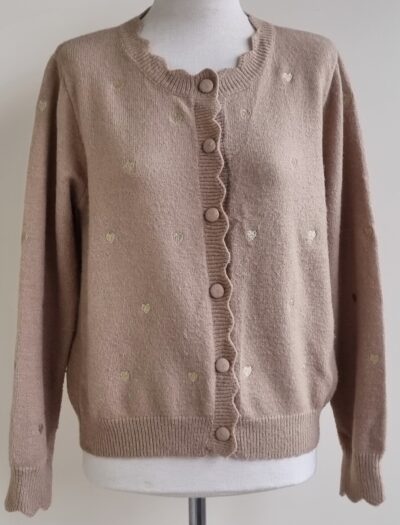 Kilky lief beige vestje met hartjes mt. TU
