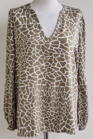 Esprit bruine blouse met giraffen print mt. M