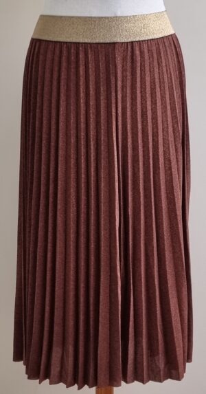 Made in Italy lange bruine plisse rok mt. M