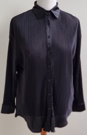 Effeny zwarte stretchy plisse blouse mt. TU