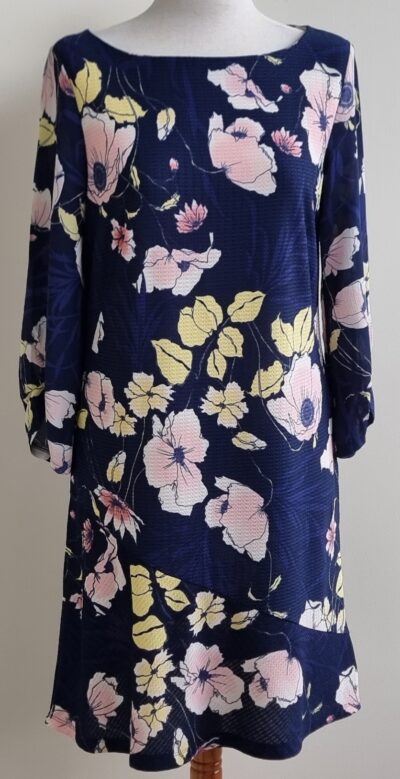 Next blauw jurkje met bloemen prints mt. 38 (10)