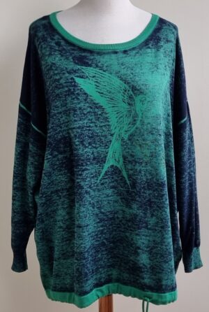 Yesta groen/blauwe oversized trui mt. 52 (3)
