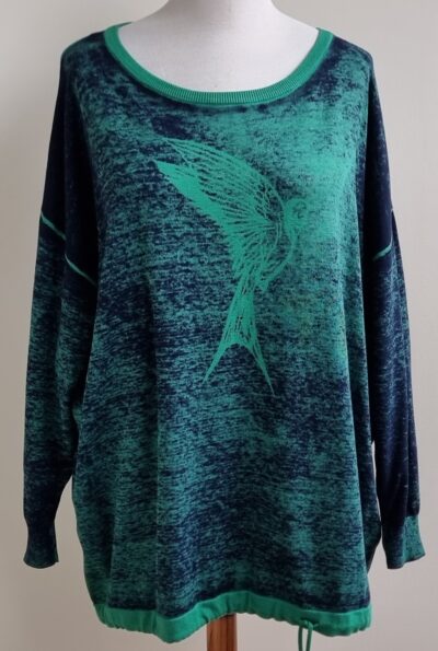 Yesta groen/blauwe oversized trui mt. 52 (3)