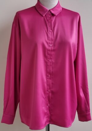 Pieces hardroze satijnen oversized blouse mt. S NIEUW