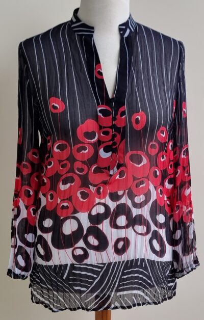 Gerry Weber zwart/rode blouse mt. M
