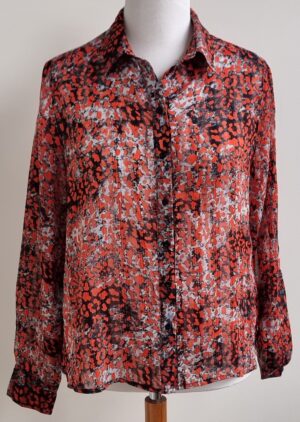Eksept grijze blouse met oranje prints mt. XL