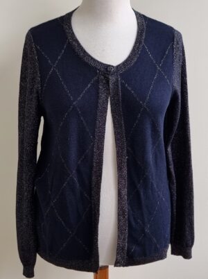 Luna's donkerblauw vestje met gouden glittertje mt. XL