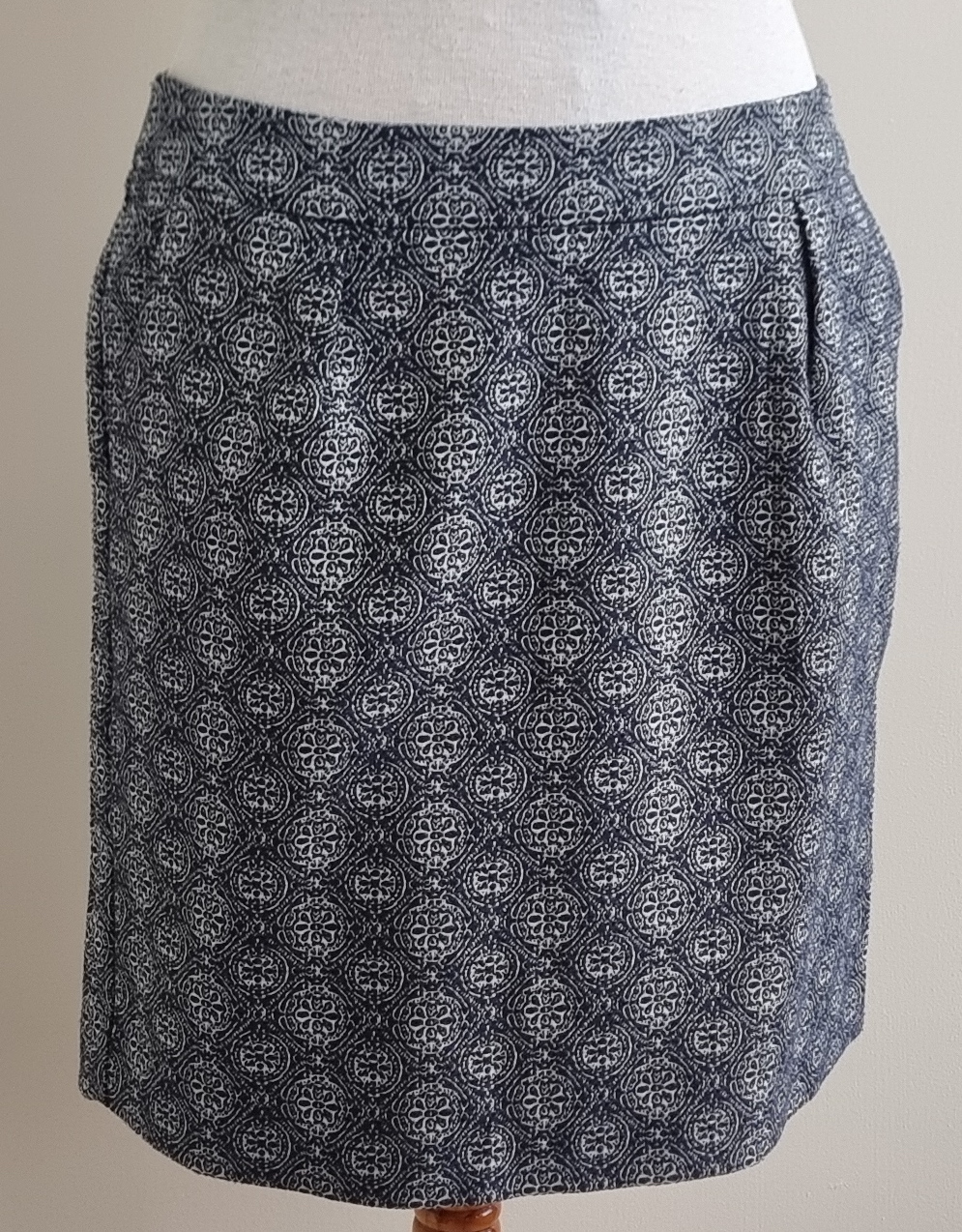 Tom Tailor donkerblauw/wit winter rokje mt. 38