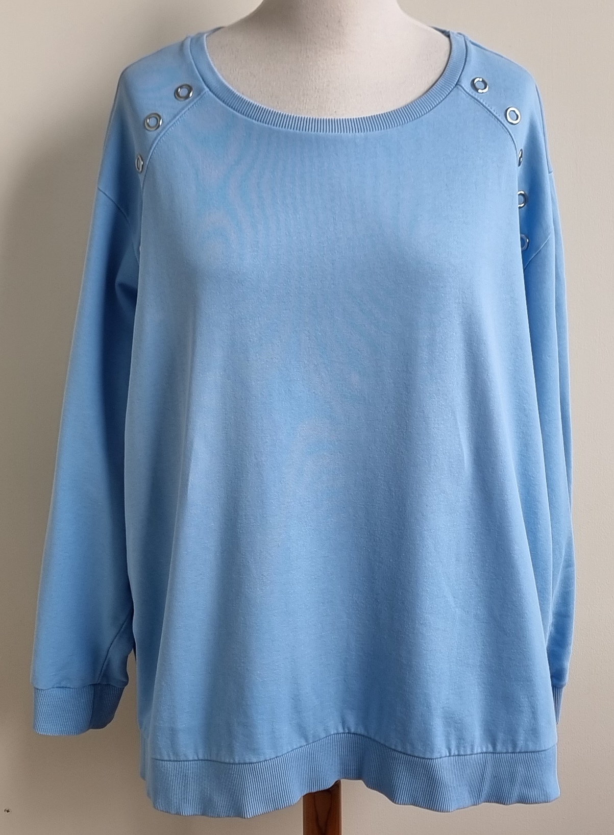 MS Mode lichtblauwe sweater mt. 54 (3XL)