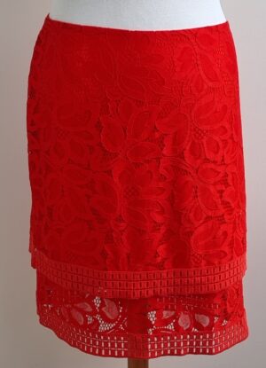 Worthington rode kanten rok mt. 48 (18) NIEUW