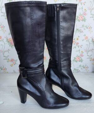 Quinto zwarte leren laarzen mt. 37 NIEUW