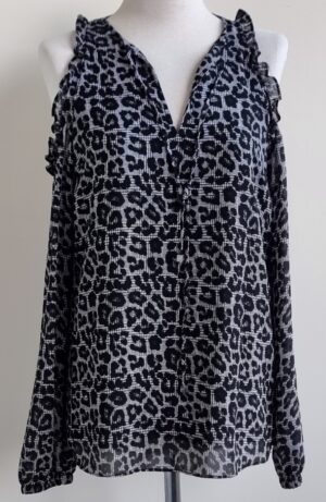 Michael Kors zwart/witte blouse mt. S