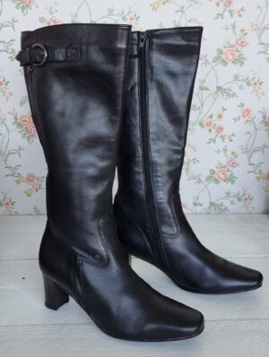 Manas Design zwarte leren laarzen mt. 38