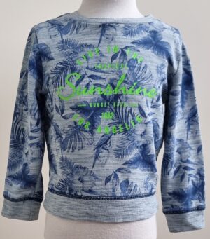 We Fashion grijs/blauw gemelleerde sweater mt. 98